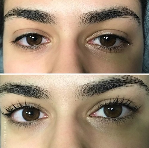 Antes y después del tinte de pestañas - Lash Masterclass